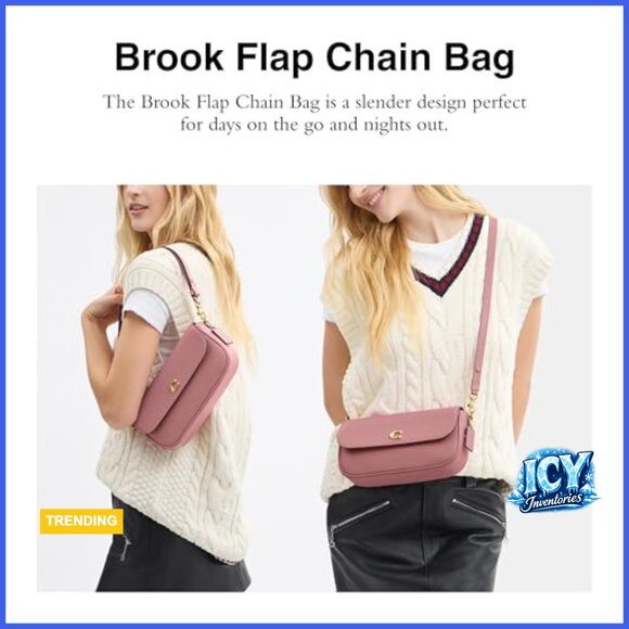 Refined Calf Leather Flap Chain Bag with Shoulder Strap - Picture 3 of 6